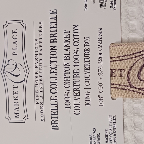 Market & Place 100% Cotton Waffle Weave Bed Blanket Soft, Breathable, KING - Picture 4 of 6